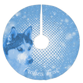 HUSKY blau Frohes Fest Kerstboom Rok