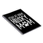 Husky Blijf thuis | Funny Dog Mam Gift Notitieboek (Rechterzijde)