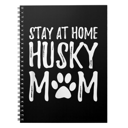 Husky Blijf thuis | Funny Dog Mam Gift Notitieboek (Voorkant)