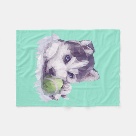 Husky Blues Fleece Deken (Voorkant (Horizontaal))