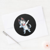 Husky | Bodemafscheiding Siberische Husky Lover Bo Ronde Sticker (Envelop)