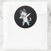 Husky | Bodemafscheiding Siberische Husky Lover Bo Ronde Sticker (Tas)