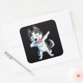 Husky | Bodemafscheiding Siberische Husky Lover Bo Vierkante Sticker (Envelop)