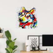 Husky Canvas Poster (Thuiskantoor)
