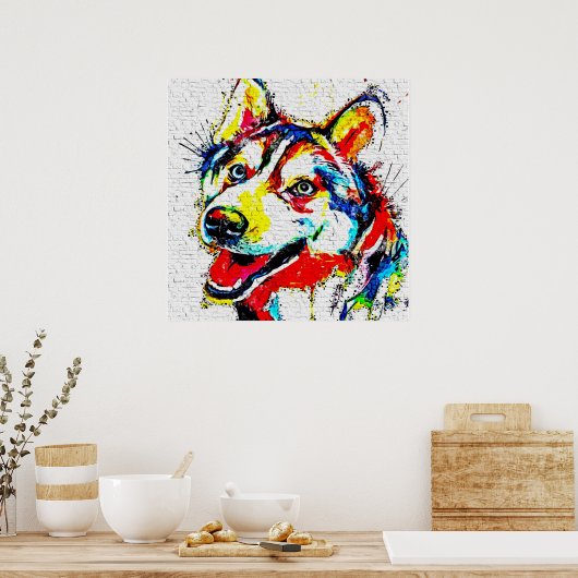 Husky Canvas Poster (Keuken)