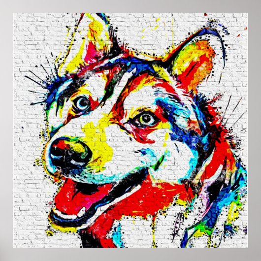 Husky Canvas Poster (Voorkant)