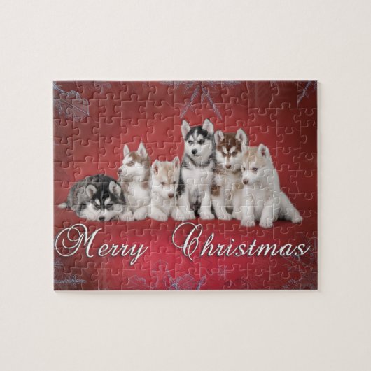 Husky Chistmas Legpuzzel (Horizontaal)