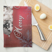 Husky Chistmas Theedoek (Quarter Fold)