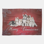Husky Chistmas Theedoek (Horizontaal)
