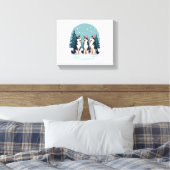 Husky Christmas Choir hond Canvas Afdruk (Insitu (Slaapkamer))