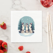 Husky Christmas Choir hond Servet (Insitu)