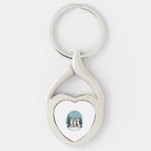 Husky Christmas Choir hond Sleutelhanger