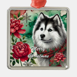 Husky Christmas Dreams Kerstversiering Metalen Ornament