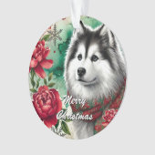 Husky Christmas Dreams Kerstversiering Ornament (voorkant)
