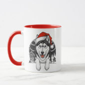 Husky Christmas – Festive Winter Dog Mok (Links)