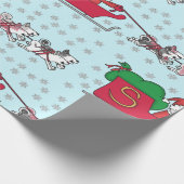 Husky Claus Cadeaupapier (Hoek)