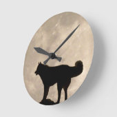Husky Clock geeft decor Full Moon Wall Clock Ronde Klok (Hoek)