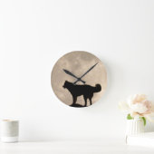 Husky Clock geeft decor Full Moon Wall Clock Ronde Klok (Huis)