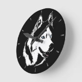 Husky Clock geeft decor Sled Dog Wall Clock Ronde Klok (Hoek)