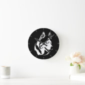 Husky Clock geeft decor Sled Dog Wall Clock Ronde Klok (Huis)