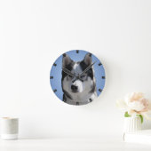 Husky Clock geeft decor Sled Dog Wall Clock Ronde Klok (Huis)