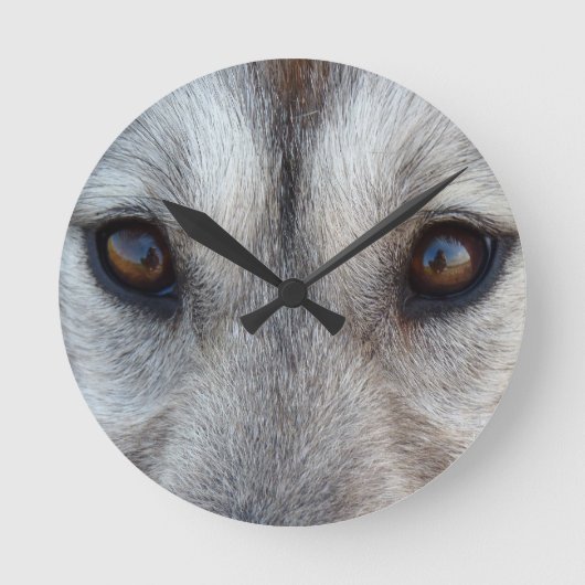 Husky Clock geeft decor Wolf Dog Wall klok (Voorkant)