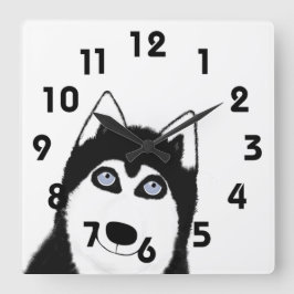 Husky Clock Vierkante Klok