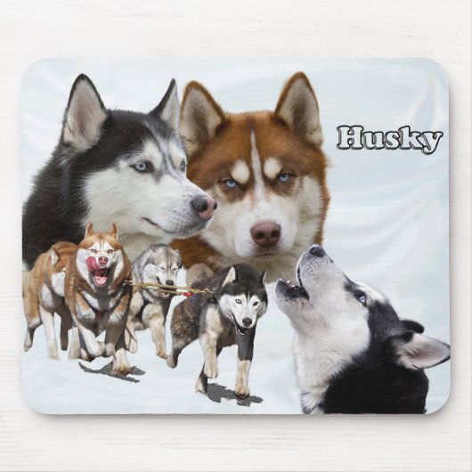 husky collage muismat (Voorkant)