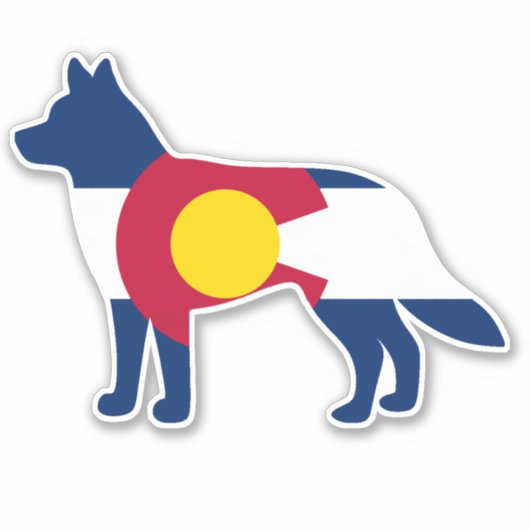 Husky Colorado Vlag Sticker (Voorkant)