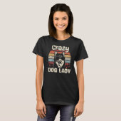 Husky Crazy Dog Lady Moederdag Retro T-shirt (Voorkant volledig)