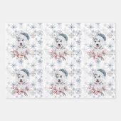 Husky Cute Blue Santa Hat Snowflakes kerst Inpakpapier Vel (Voorkant 3)