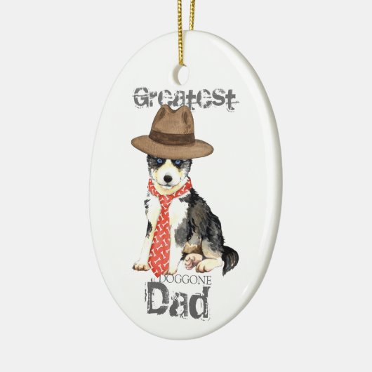 Husky Dad Ceramic Ornament (Links)