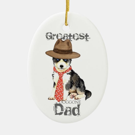 Husky Dad Ceramic Ornament (Voorkant)