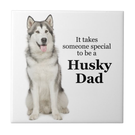Husky Dad Ceramic Tegel Tegeltje (Voorkant)