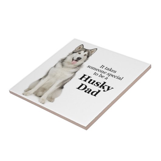 Husky Dad Ceramic Tegel Tegeltje (Zijkant)