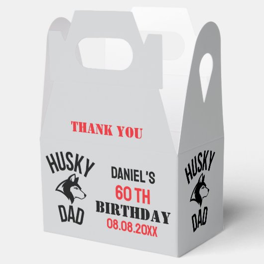 Husky Dad, Dog Dad Verjaardag Bedankdoosjes (Geopend)