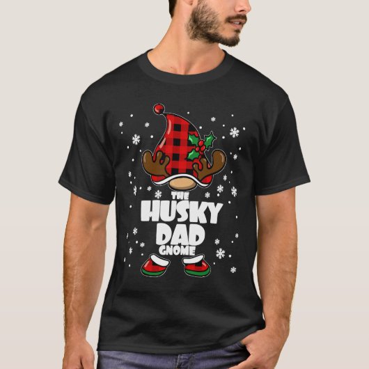 Husky Dad Gnome Kerstmis Husky Papa T-shirt (Voorkant)