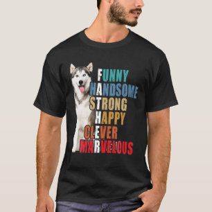 Husky Dad Husky Lovers Funny Handsome Sterke papa T-shirt