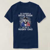 Husky Dad met Proud American Flag Dog Vader's T-shirt (Design voorkant)