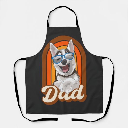 Husky dad, paashond, liefdeshuskies schort (Voorkant)