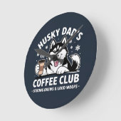 "Husky Dad's Coffee Club" - Hondenliefhebber & Kof Ronde Klok (Hoek)
