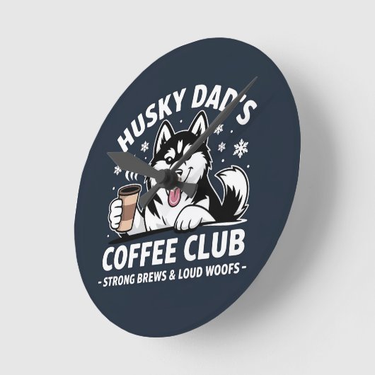 "Husky Dad's Coffee Club" - Hondenliefhebber & Kof Ronde Klok (Hoek)