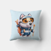 Husky de Avontuurlijke Skiër Kussen (Achterkant)