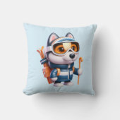 Husky de Avontuurlijke Skiër Kussen (Voorkant)