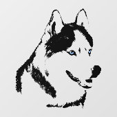 Husky Decal Husky Malamute Dog Window Cling (Vel)