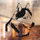 Husky Decal Husky Malamute Dog Window Cling (Vel 2)