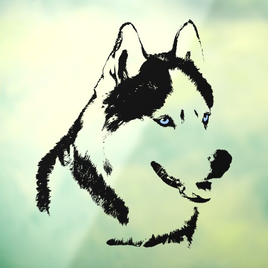 Husky Decal Husky Malamute Dog Window Cling (Vel 3)
