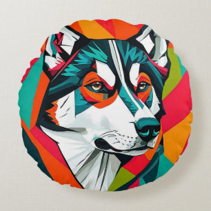 🐺 Husky Decoratie voor het Gezellige Huis van Hon Rond Kussen