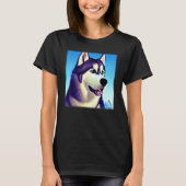 Husky design dog imprint artwork face with Siberia T-shirt (Voorkant)