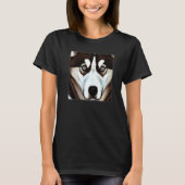 Husky design dog imprint artwork face with Siberia T-shirt (Voorkant)